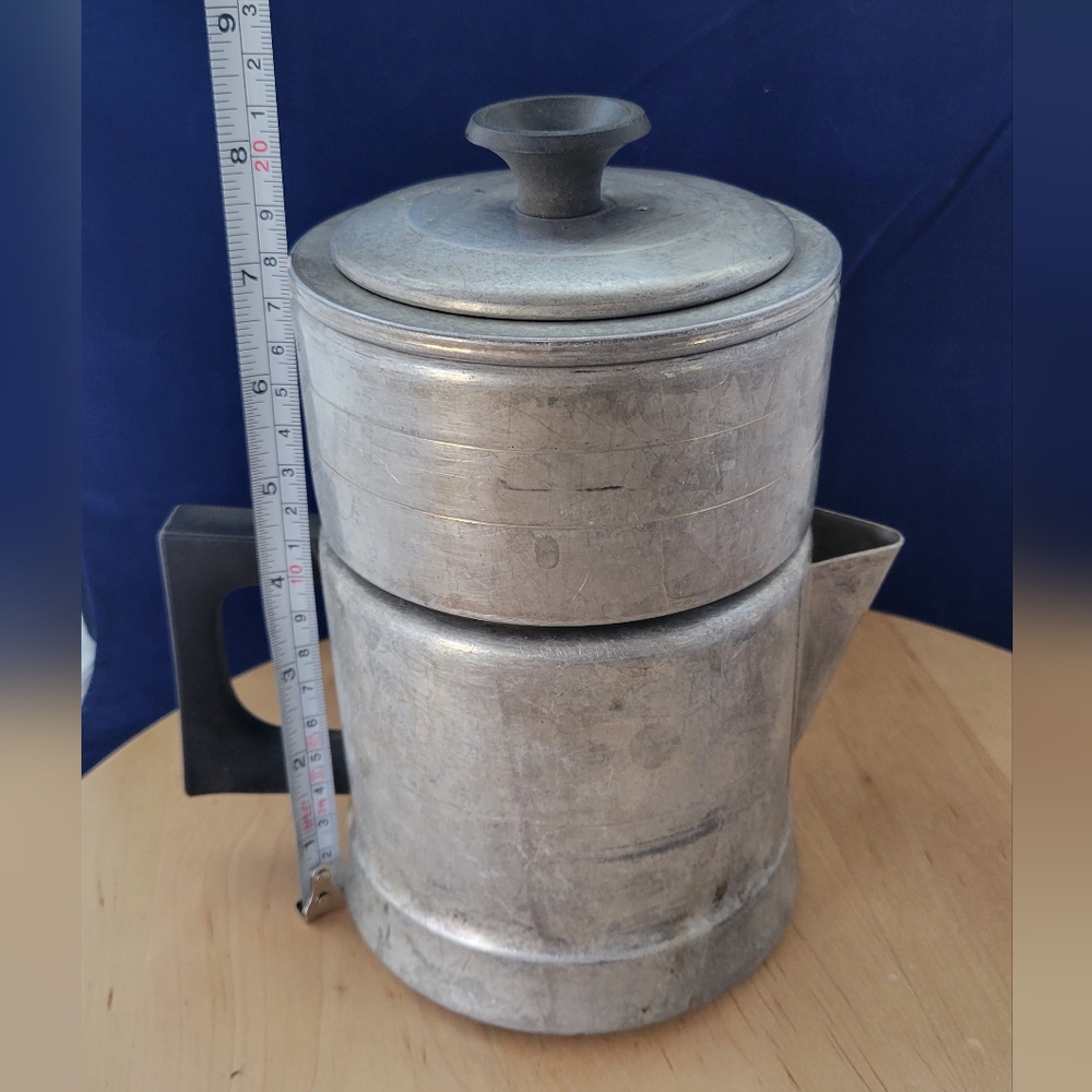 Vintage Worthmore Aluminum 4 Cup Camping Coffee Pot Made in USA Collectible